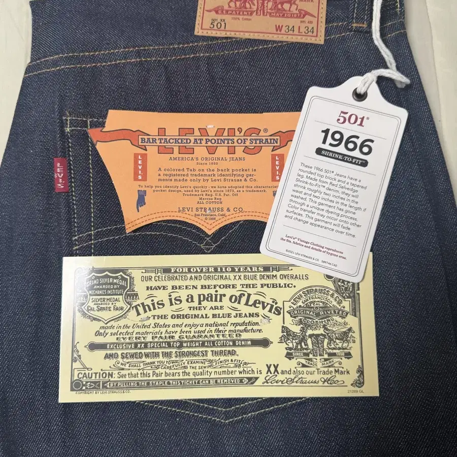 새상품) 리바이스 LVC66501 JEANS RIGID W34 팝니다.