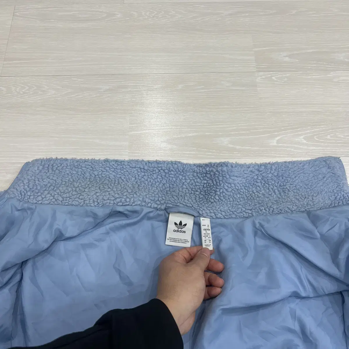 아디다스 빅트레포일 후리스 뽀글이 자켓 115 xxxl 3xl 정도