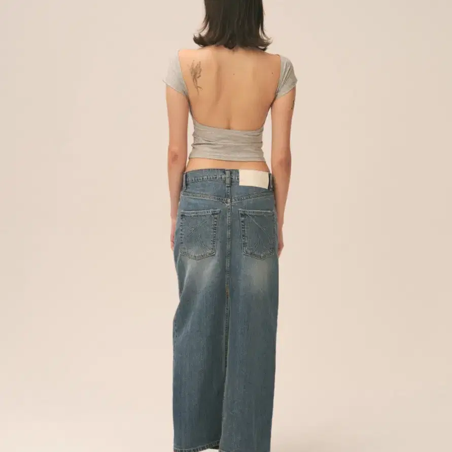 글로니 94 MID-RISE DENIM LONG SKIRT (BLUE)