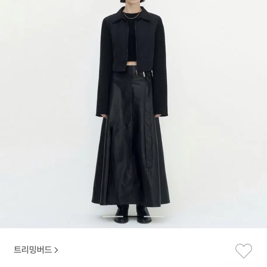 트리밍버드 Knit sleeve cropped jacket [black]