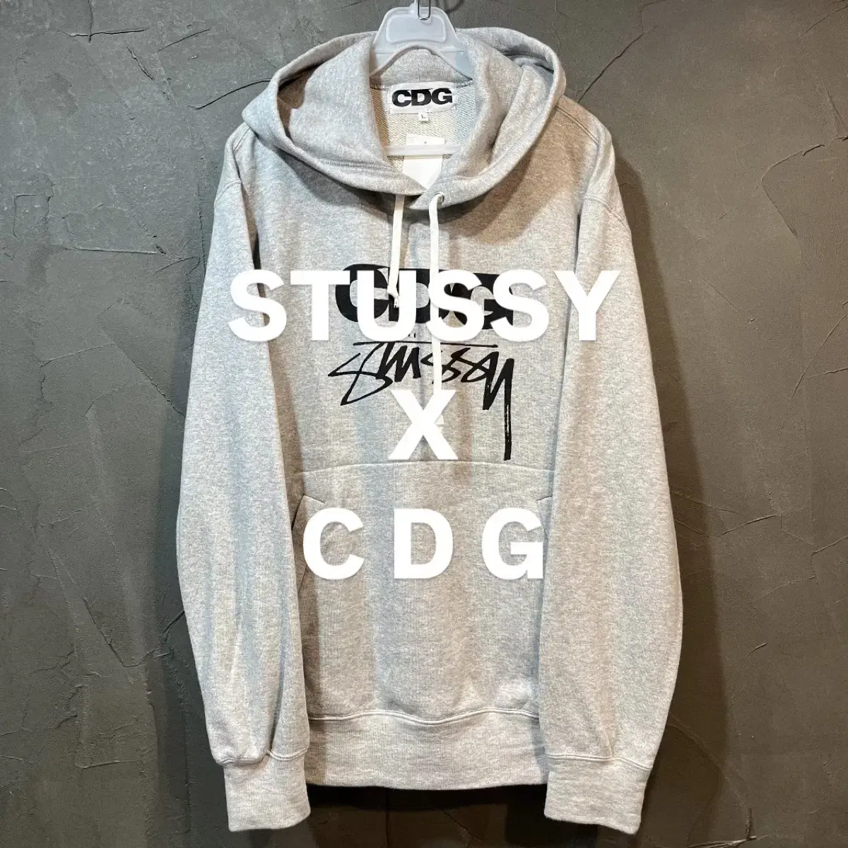 [L] STUSSY X CDG 스투시 꼼데가르송 후드티