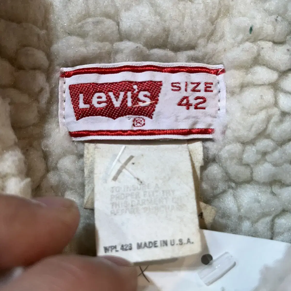 [42] LEVIs 리바이스 USA 오렌지 탭 데님 쉐르파 자켓