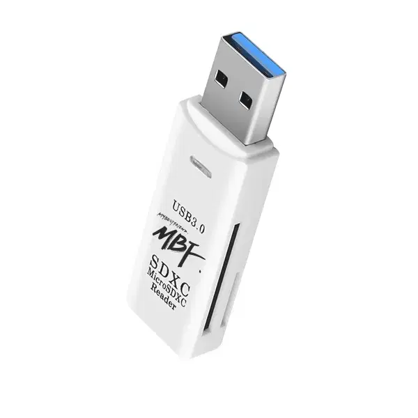 USB 3.0 휴대용 외장 카드리더기 화이트 [SD/Micro SD]