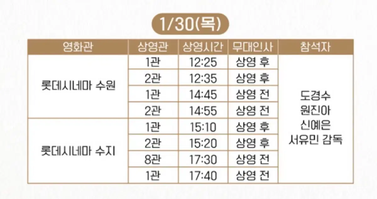 말할수없는비밀 무대인사 수원 롯시 1월 30일 f열 중블 연석