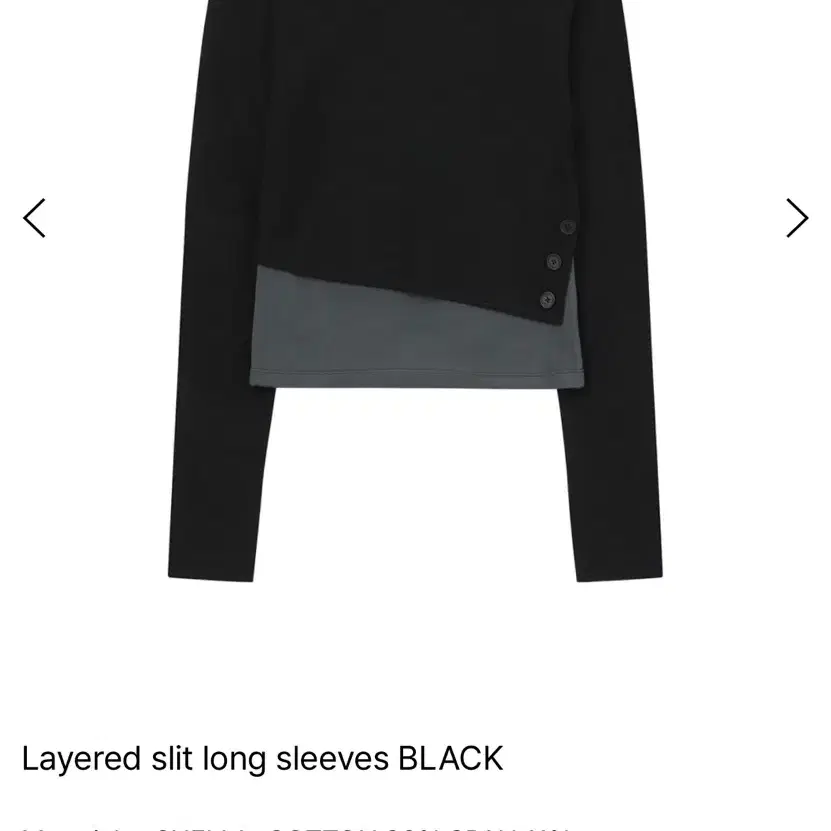 미세키서울 Layered slit long sleeves BLACK