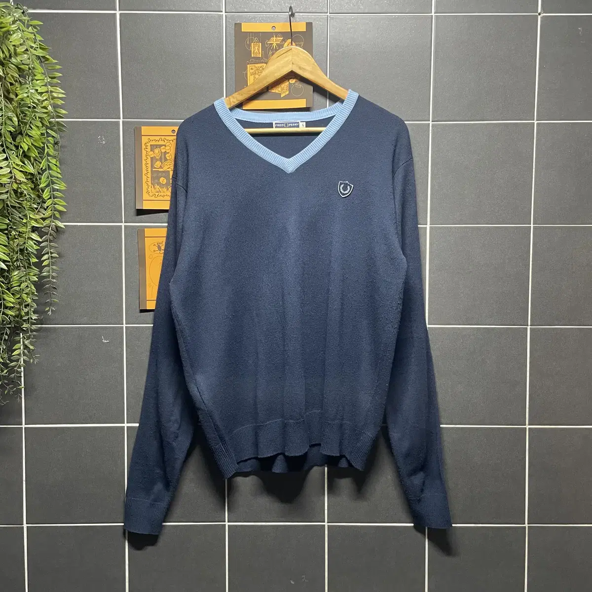 80s FRED PERRY 프레드 페리 브이넥 니트