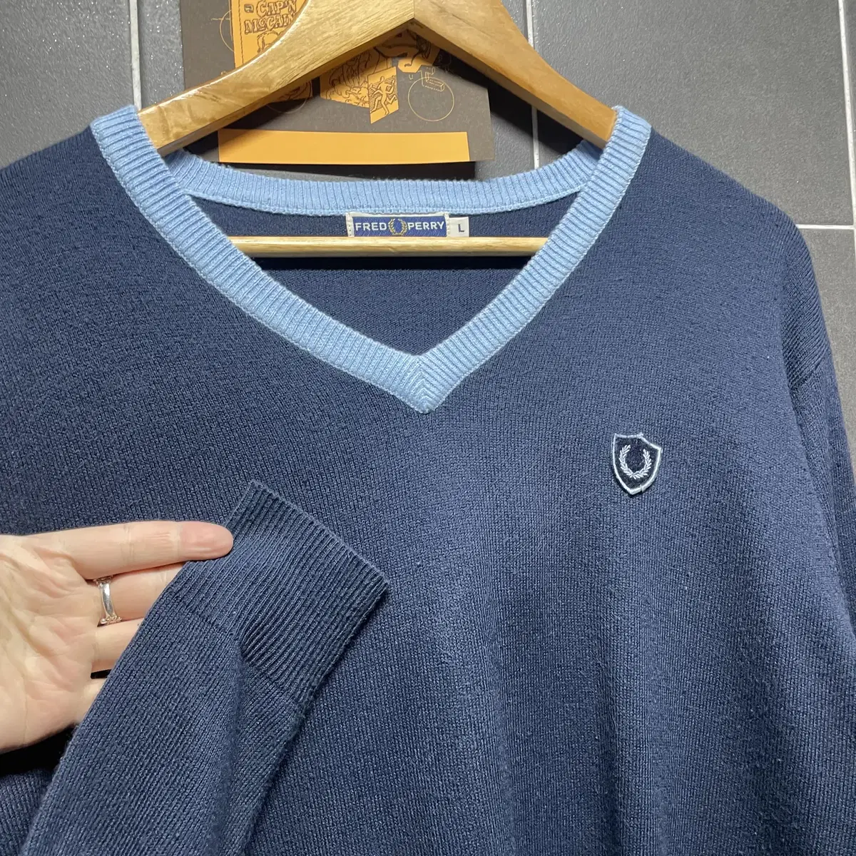 80s FRED PERRY 프레드 페리 브이넥 니트