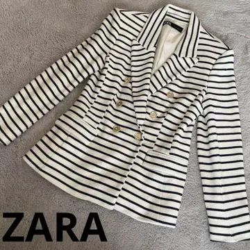 자라 테일러드 재킷 보더 화이트 파랑 블루 마린 테일러드 재킷