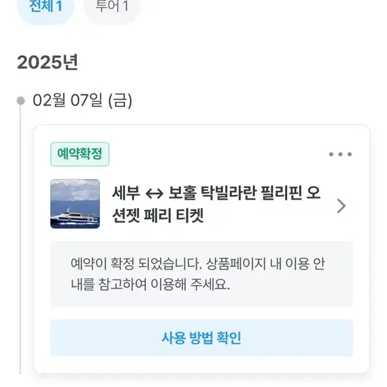 세부-> 보홀 들어가는 배 비즈니스석 팔아요