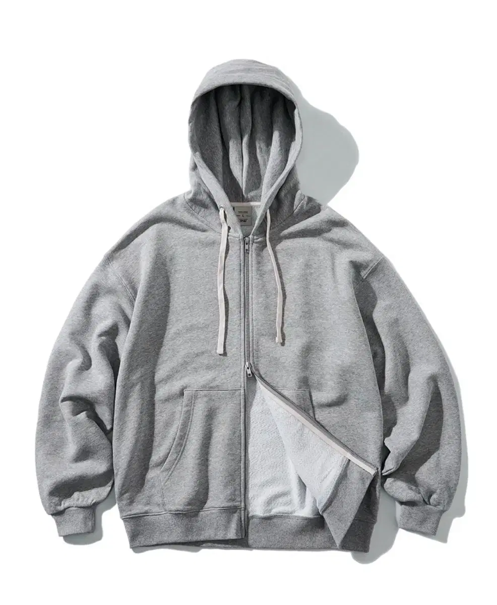 Peplum Flow Tender Two-Way Hooded Zip-Up Gray L