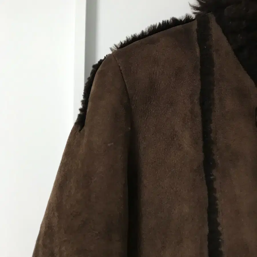 vintage brown duffle shearling coat