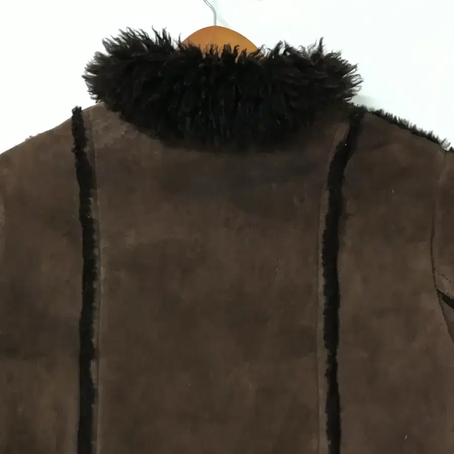 vintage brown duffle shearling coat