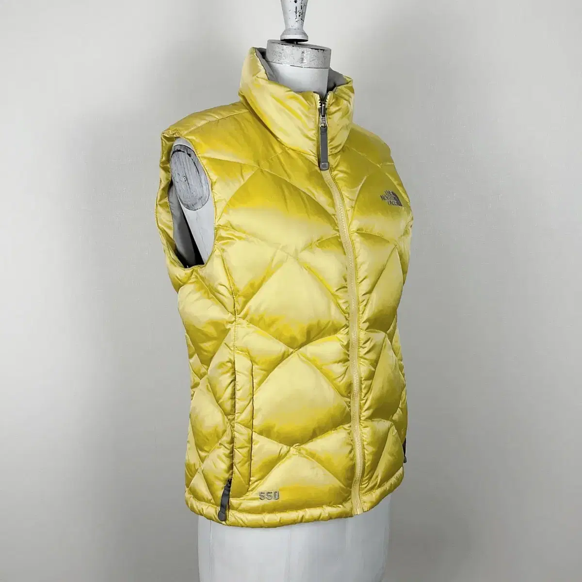 North Face/Goose Down Padded Vest Yellow Women's S 55/Laden