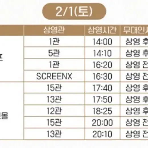 말할수없는비밀 2/1토 CGV용산 I중블,통로1석 20:00 무대인사