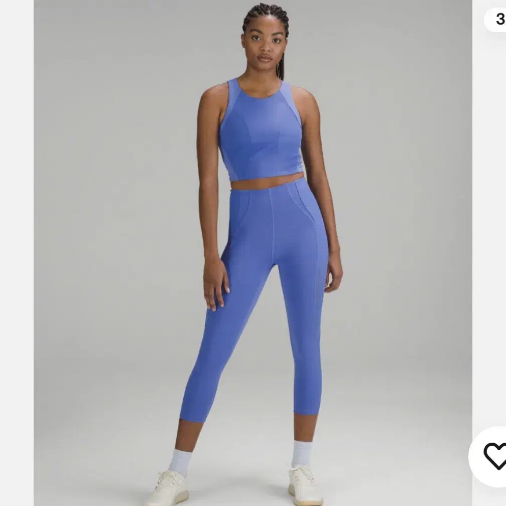 Lululemon 룰루레몬 블루 메쉬 탱크탑(크롭탑)