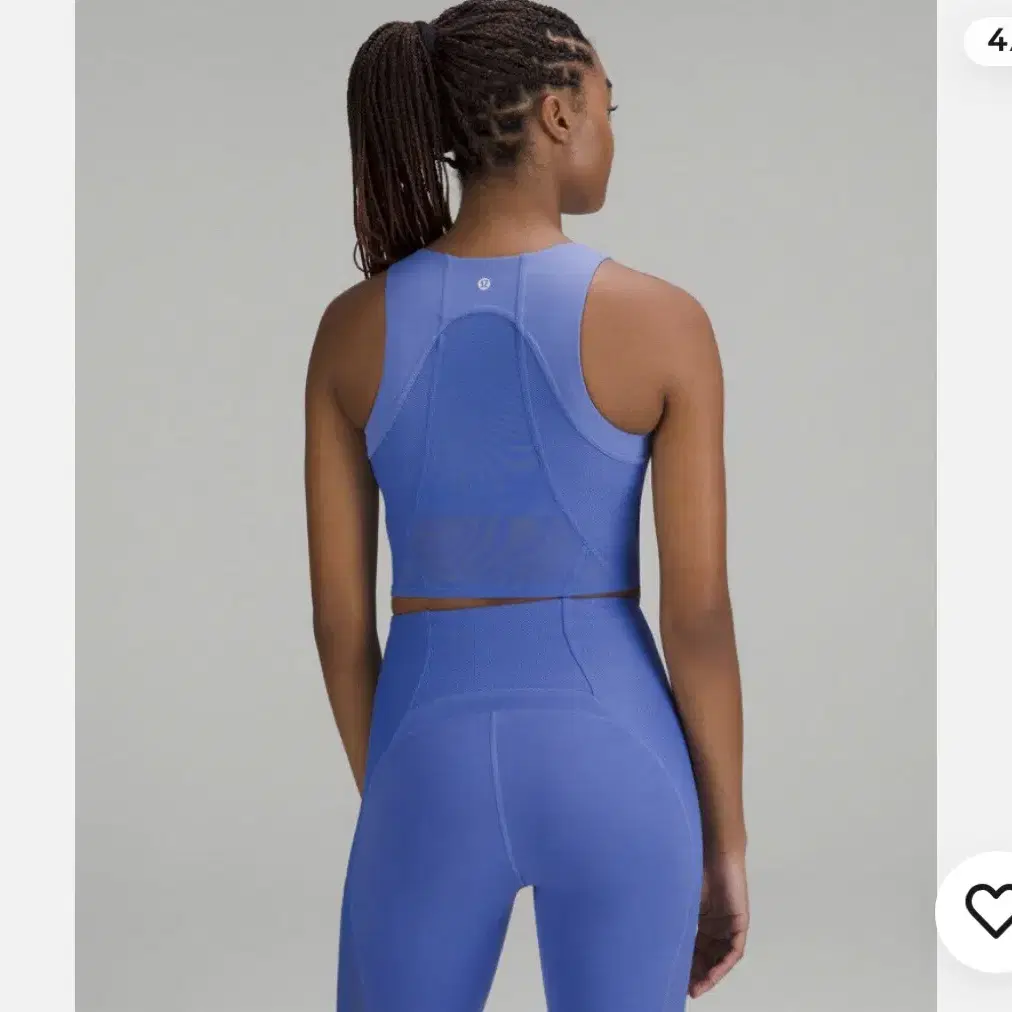 Lululemon 룰루레몬 블루 메쉬 탱크탑(크롭탑)