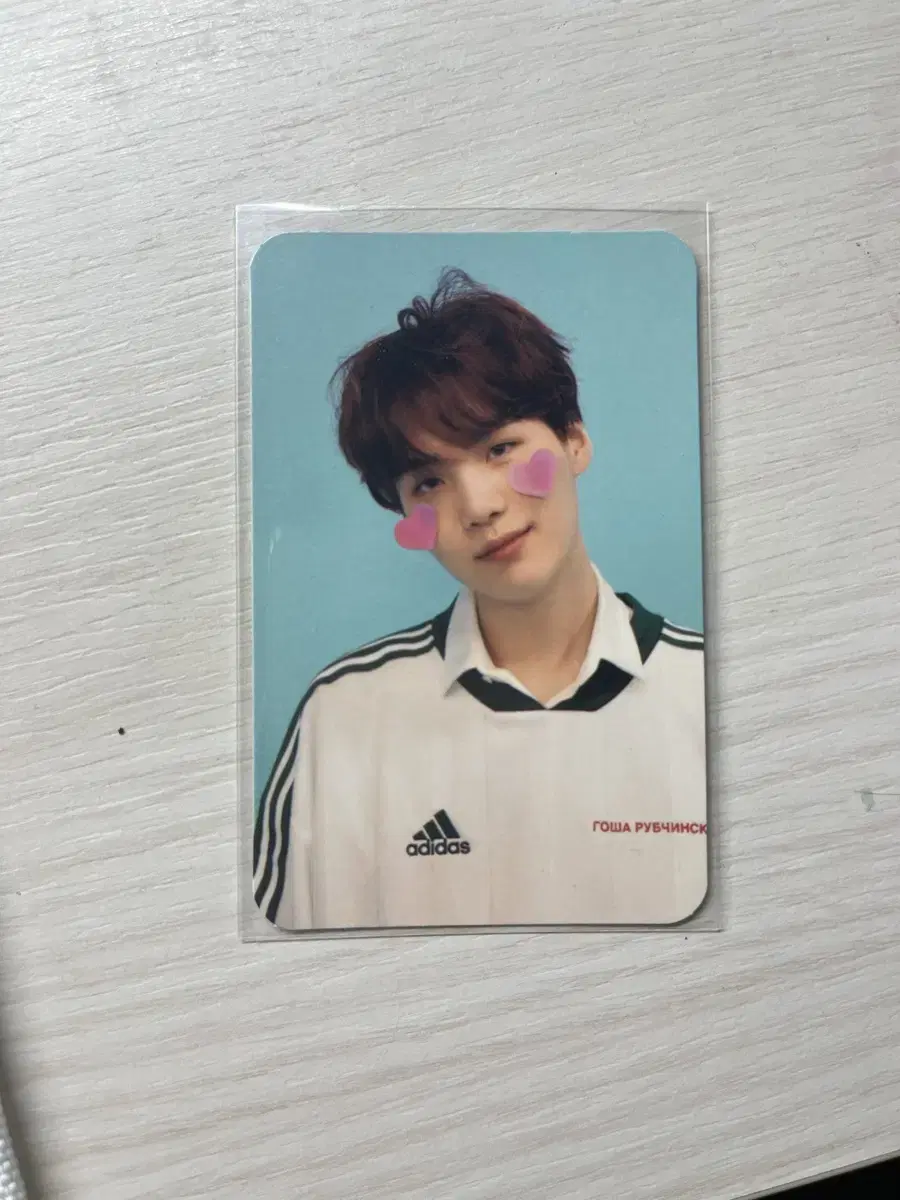 BTS Yoon Gi suga Rupsel & Nessa Version Haha x Photocard bangtan Adidas School Uniform