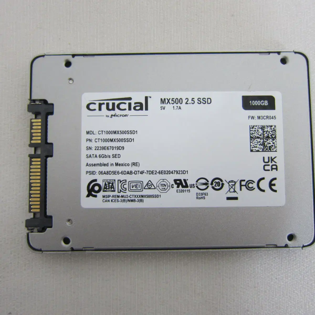 마이크론 Crucial MX500 1TB (AS 2027년 39주)