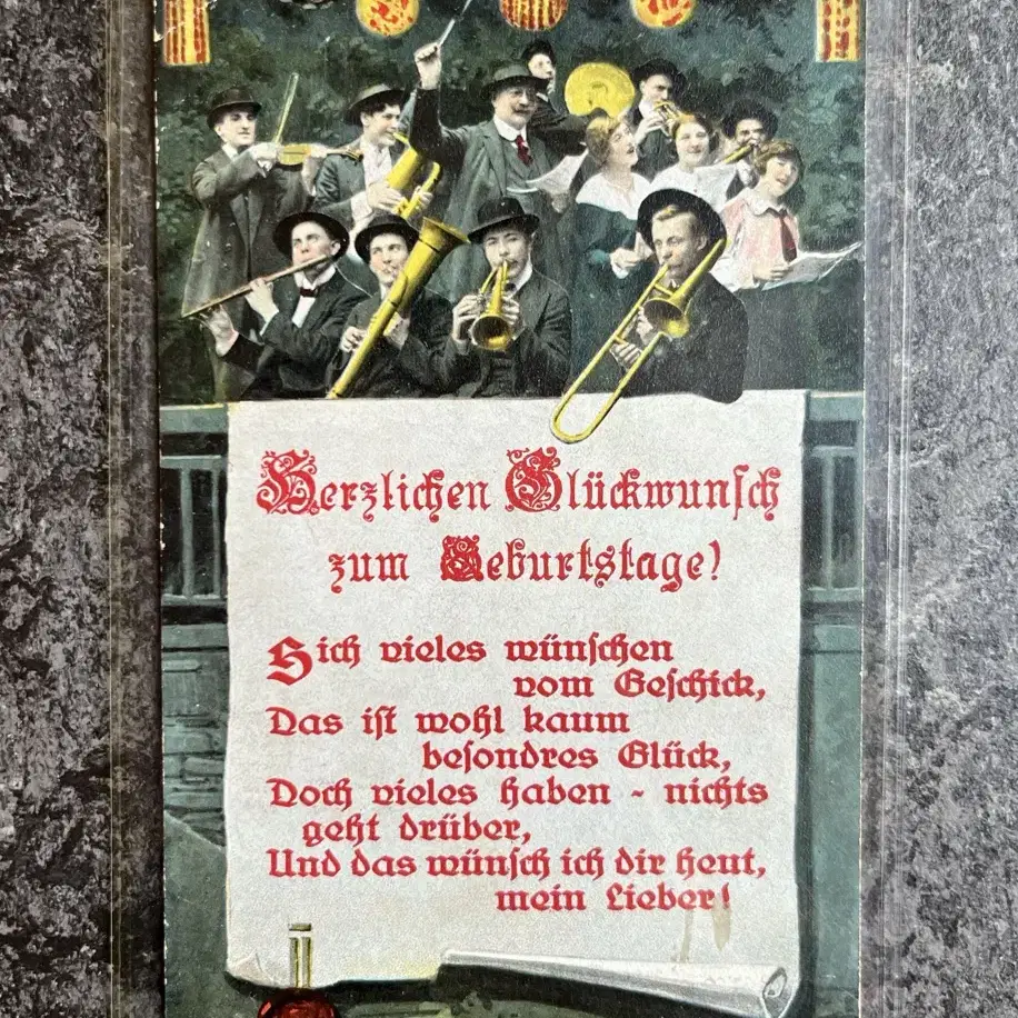 1900대 추정 독일 빈티지 엽서ㅡ생일 축하