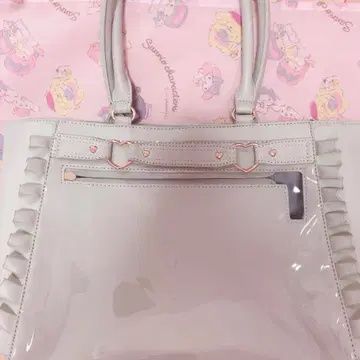 자카마트 하트 버클 인조 가죽 프릴 토트백 민트 이타백