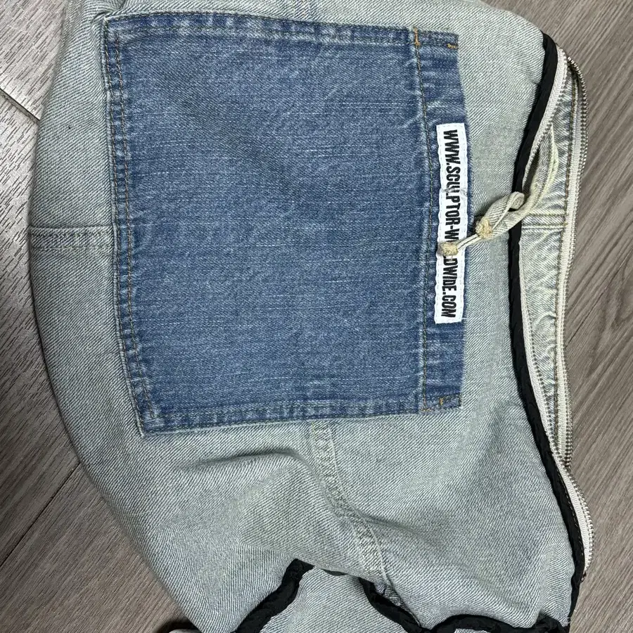 스컬프터 Washed Denim Duffle Bag Washed Blue