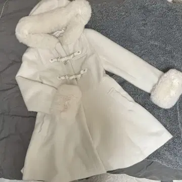 LIZLISA 리즈리사 리본 벨트 후드 코트 화이트