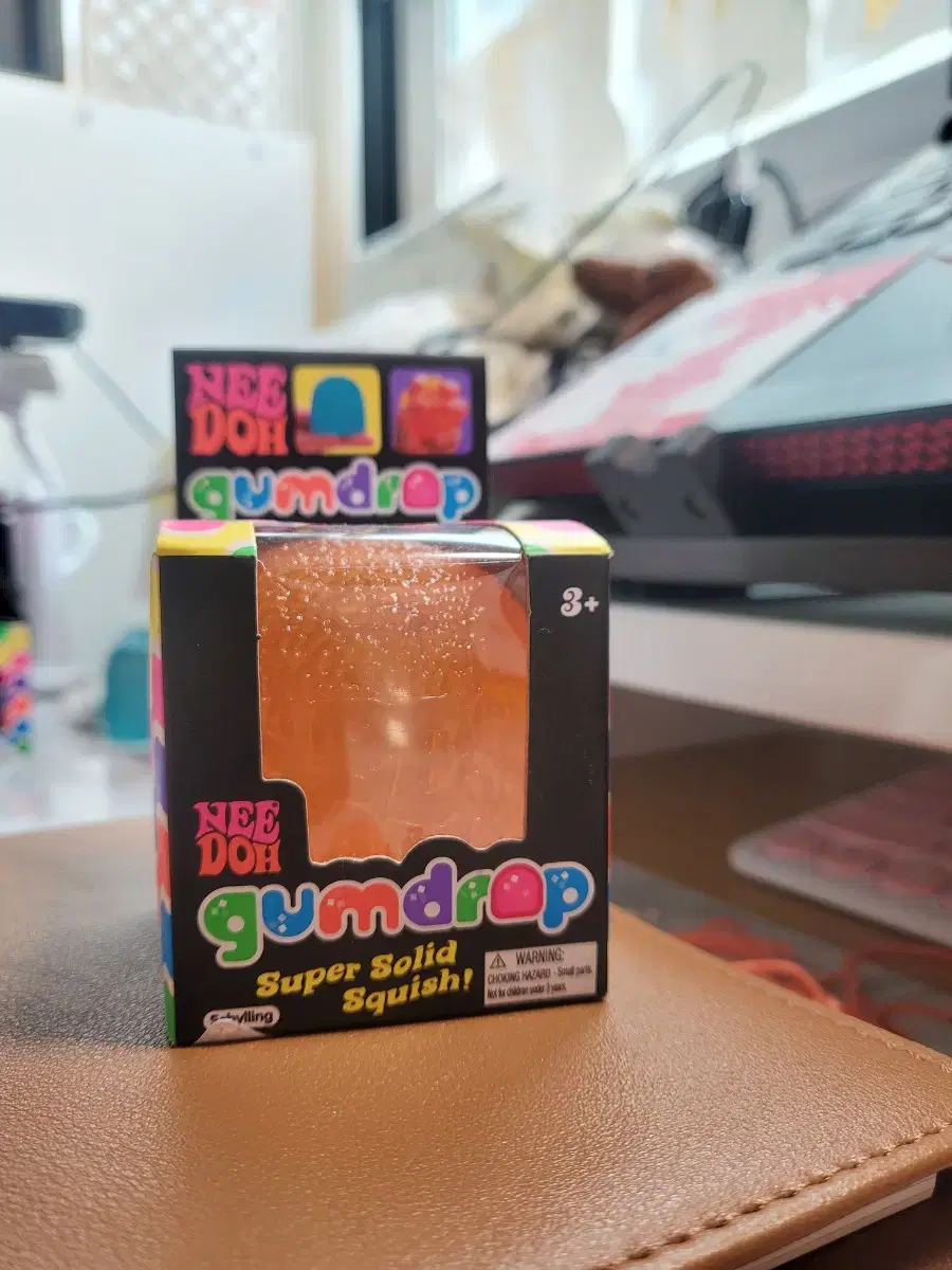 주황색 니도 검드랍 스퀴시 로제 스트레스볼  needoh gumdrop