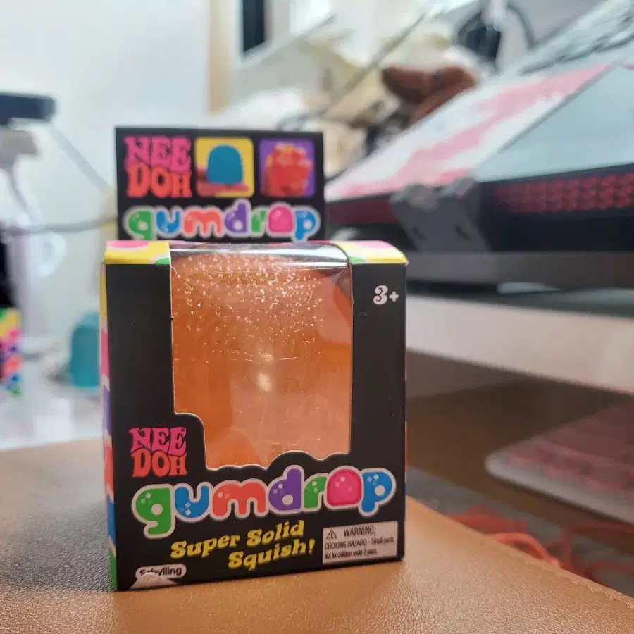 주황색 니도 검드랍 스퀴시 로제 스트레스볼  needoh gumdrop