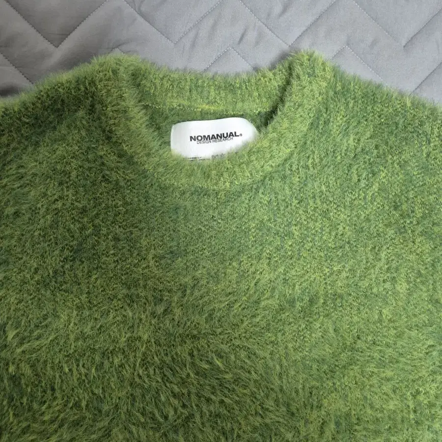 CROPPED HAIRY KNIT - GRASS GREEN  S사이즈