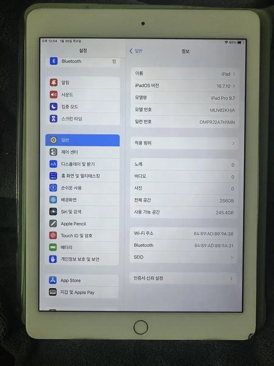 아이패드프로 1세대 9.7 256기가 wifi - 패널 디지타이저 고장