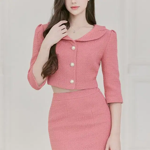 그레이스유 카일리 트위드 Kylie Tweed Skirt (pink) L