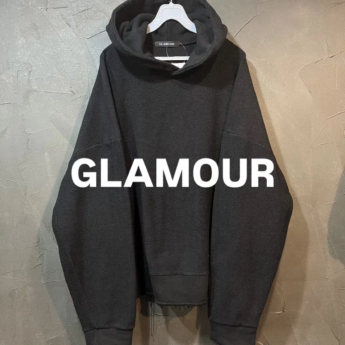 [F] GLAMOUR 오버핏 타올 후드티