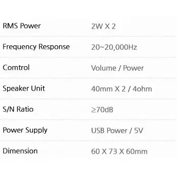 2채널 사무용 미니 스피커