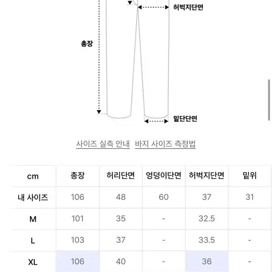 위캔더스 킹 팬츠 XL