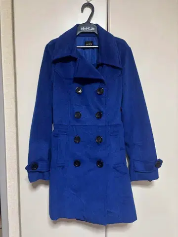 미사용 DOSCH 더블 브레스트 코트 여성용 블루 갸루 Y2K