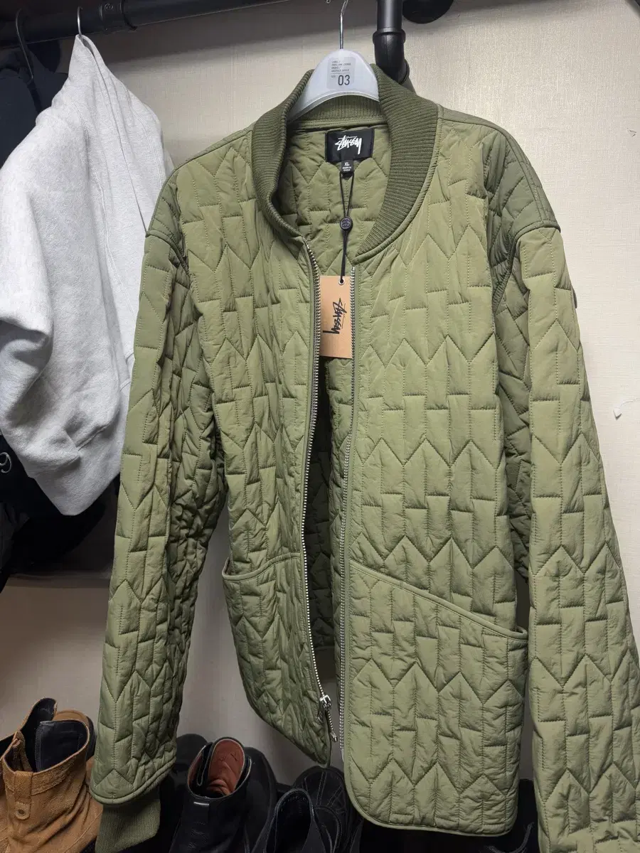 Stussy Quilted Liner Jacket Olive XL