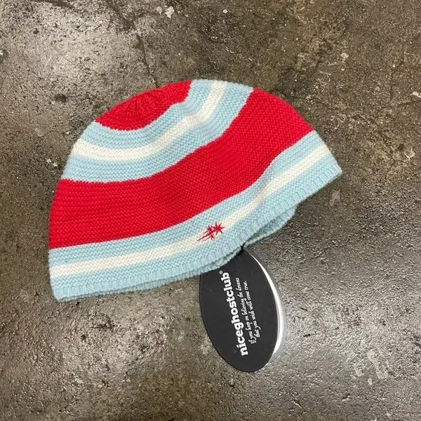 미사용 나이트고스트클럽 비니 STRIPED BEANIE_RED