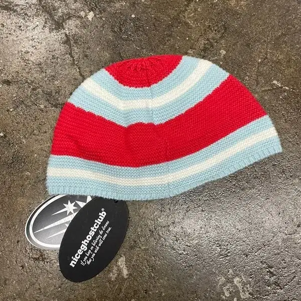 미사용 나이트고스트클럽 비니 STRIPED BEANIE_RED