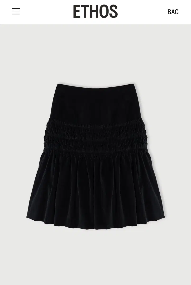 에토스 VELVET RIPPLE SKIRT 블랙 s