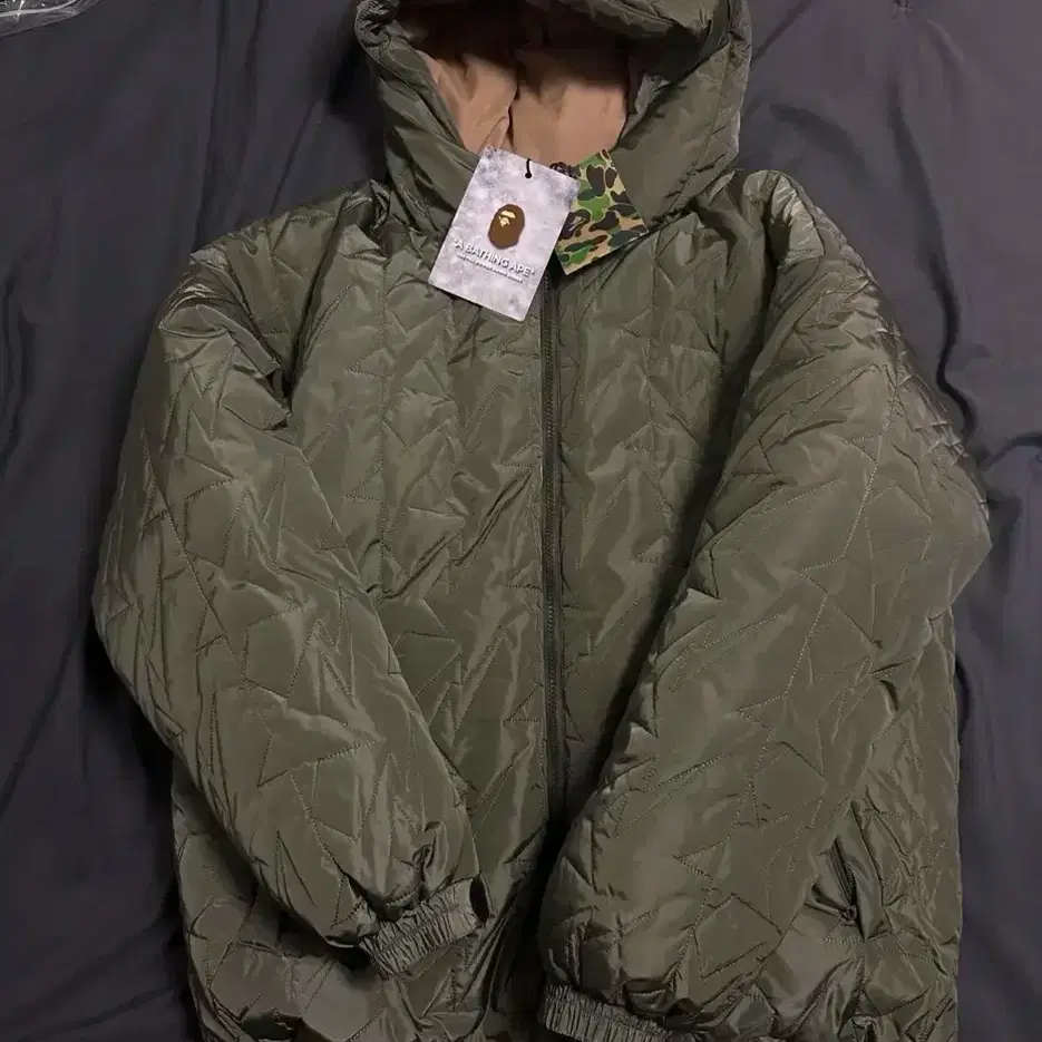 (희귀매물)베이프 BAPE 스타퀼팅 패딩L