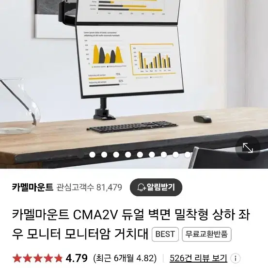 듀얼 모니터  카멜마운트 CMA2V