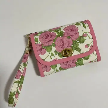 미니 지갑 14 스트랩 리버티 칼라인 핑크 핸드메이드, 스트랩 포함