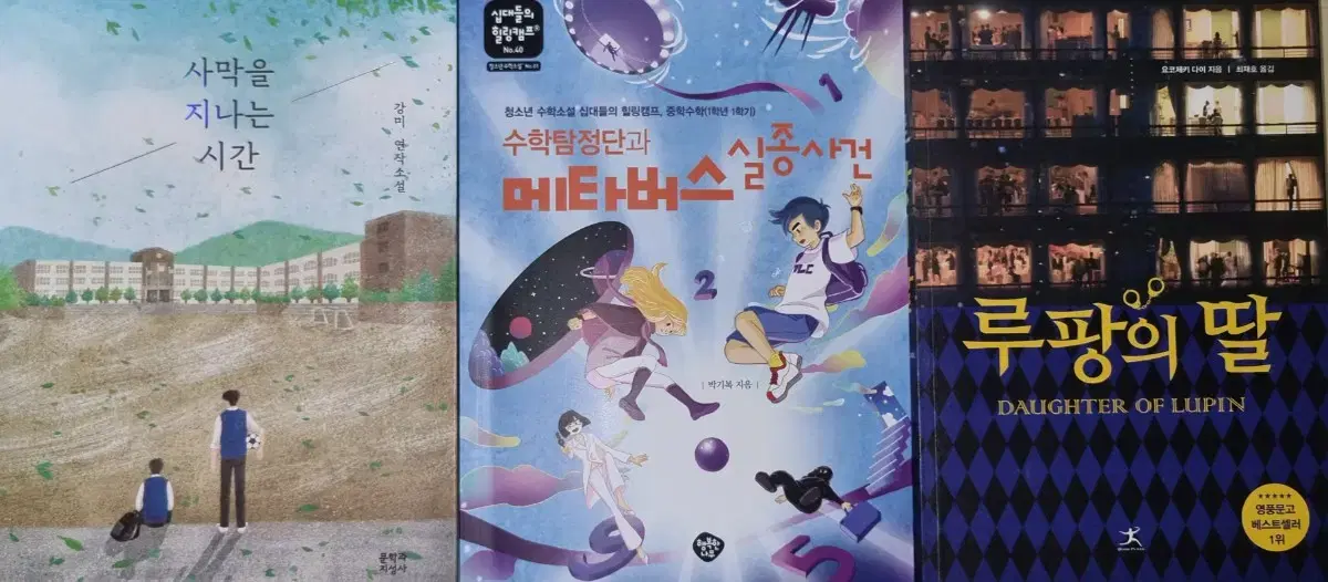 소설책(사막을 지나는 시간, 수학 탐정단과 메타버스 실종사건, 루팡의 딸