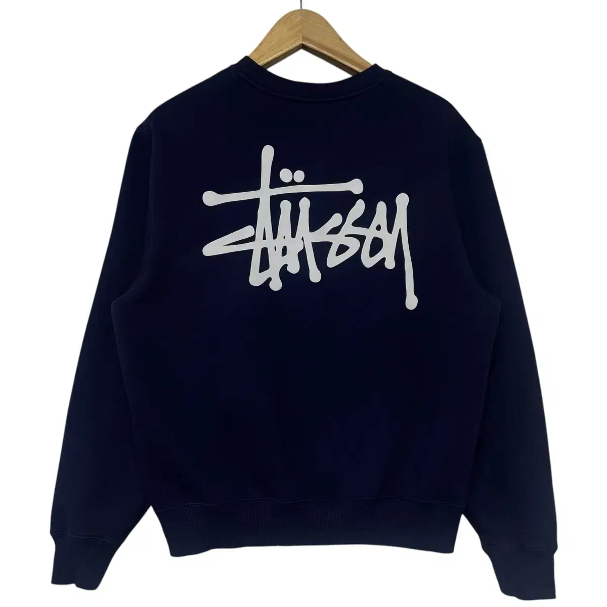 스투시 Stussy 베이직 로고 크루넥 맨투맨 네이비