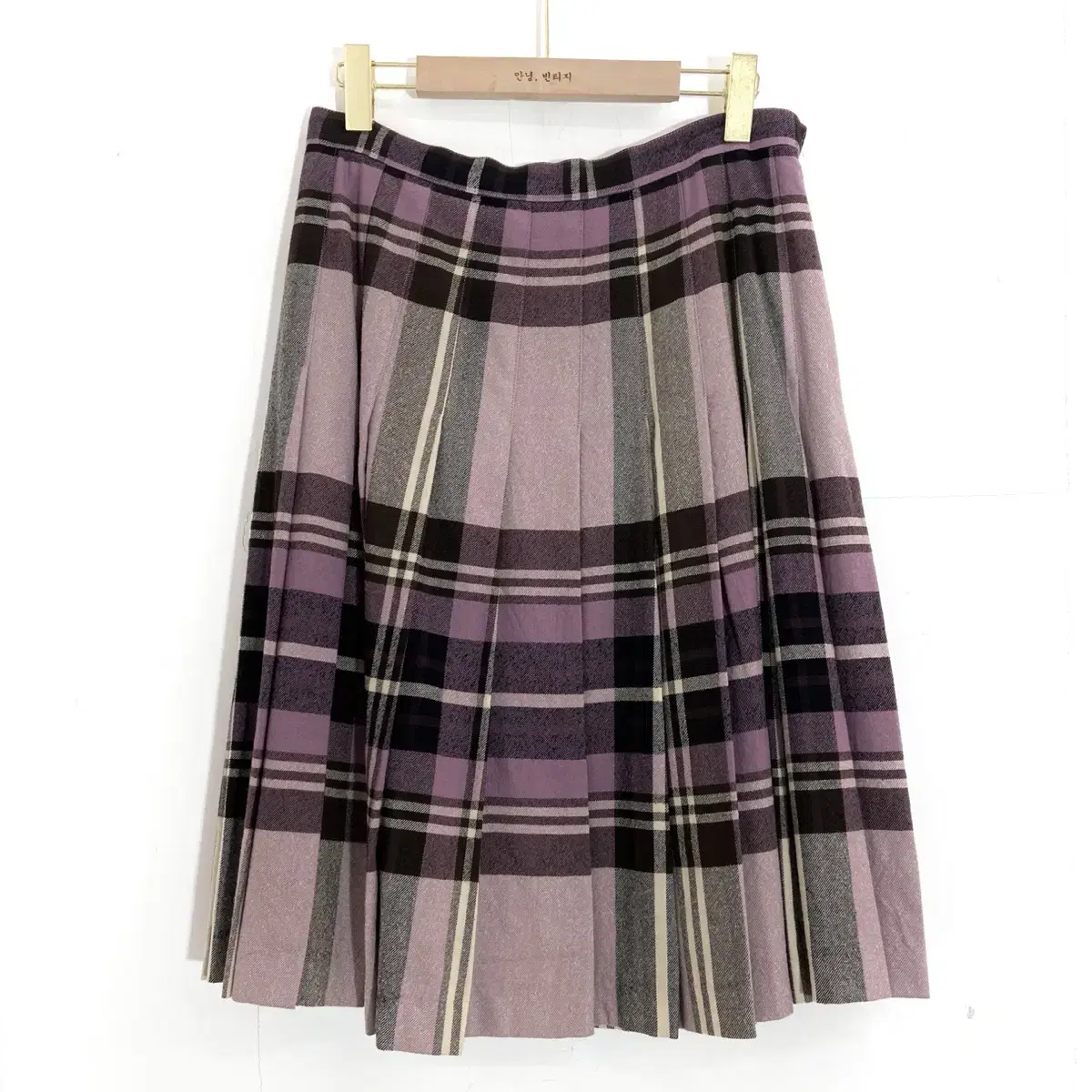 울100% 플리츠 스커트 구77 Pure Wool Pleats Skirt