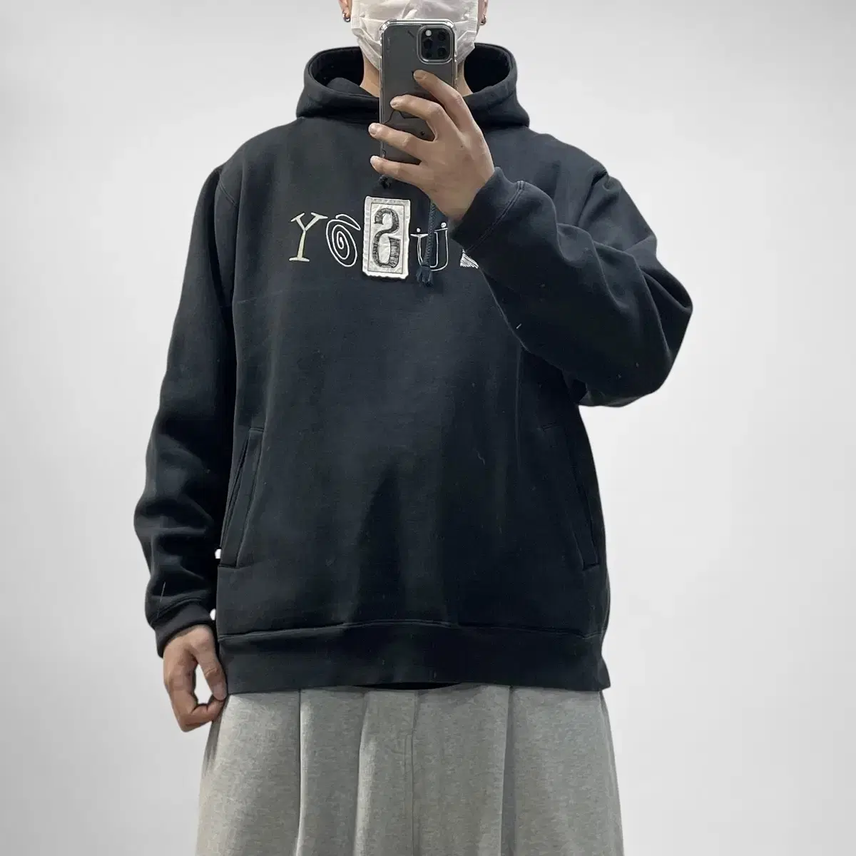 스투시 Stussy 00s 그래피티 후드티 피그먼트 블랙