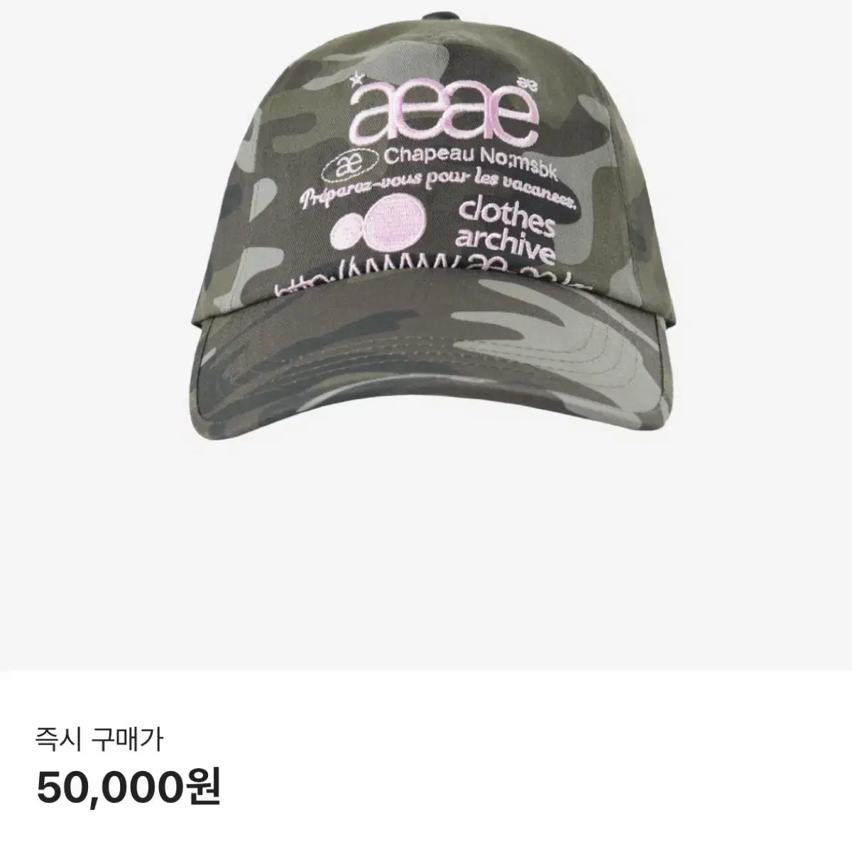 Aeae Web Logo Camo Cap 카고 모자 새상품