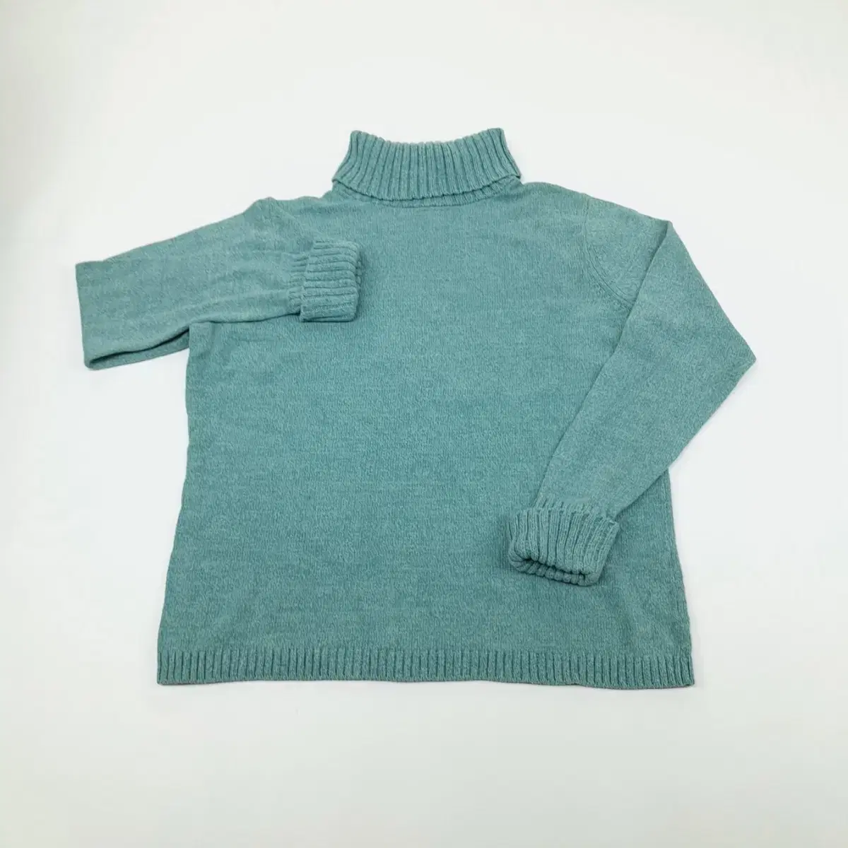 (Cr056)XL 엘엘빈 에메랄드그린 터틀넥 니트 스웨터knit