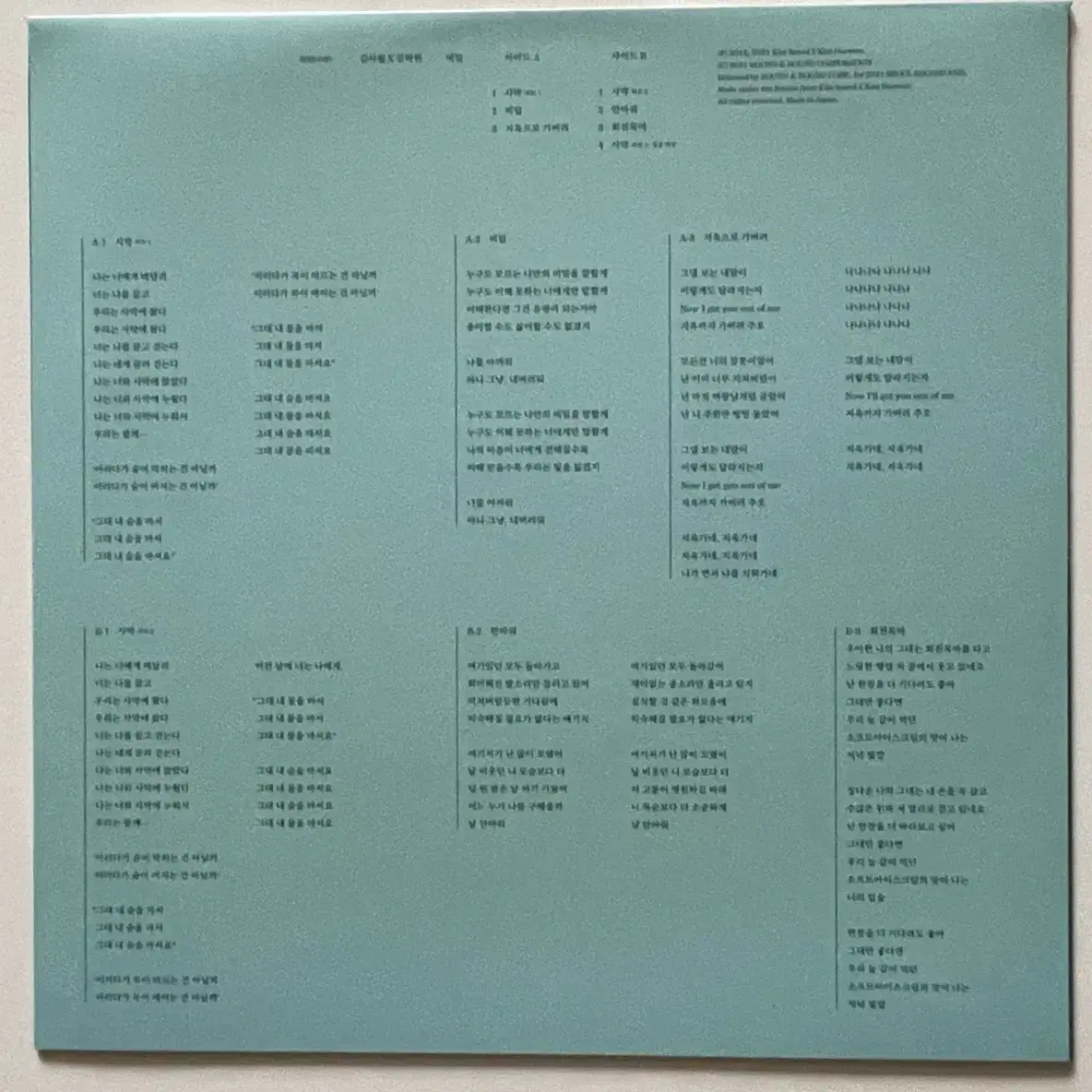 김사월 김해원 lp 엘피(단순개봉)