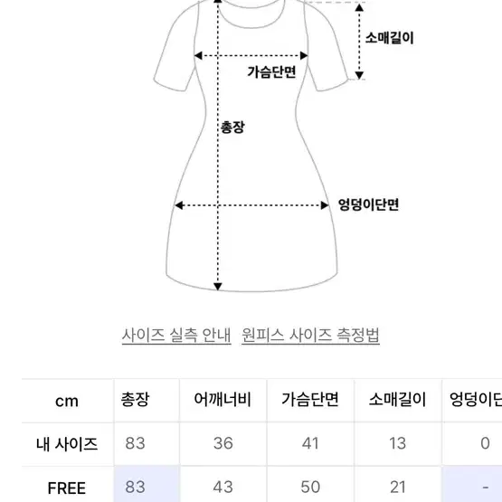 [미착용] 반팔 원피스